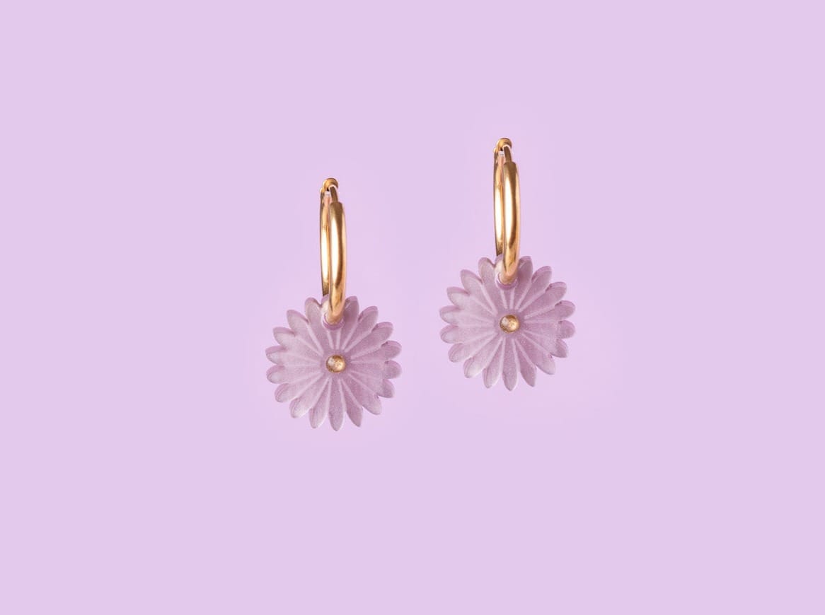 acutecolor Birthflower September x Astern Ohrring Set