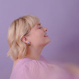 acutecolor Colorblock 'Arch' Bogen Ohrstecker in Leopard + Flieder