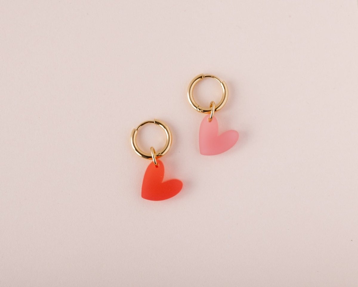 acutecolor Colorblock Herzen Ohrring Set