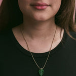 acutecolor Elegante Kette mit grünem Adansonii Blatt