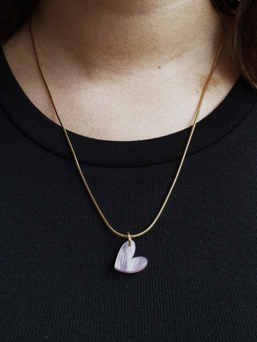acutecolor Elegante Kette mit pinkem Herz Anhänger