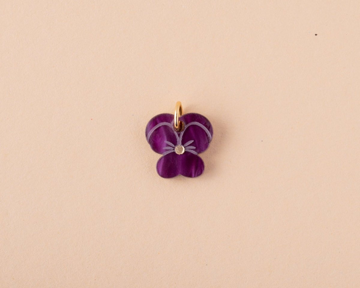 acutecolor Geburtsblume Februar - Einzelner Veilchen Anhänger