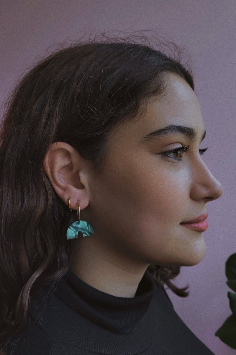 acutecolor Große Bögen Hoops in Aqua 'Pool' Perlmutt
