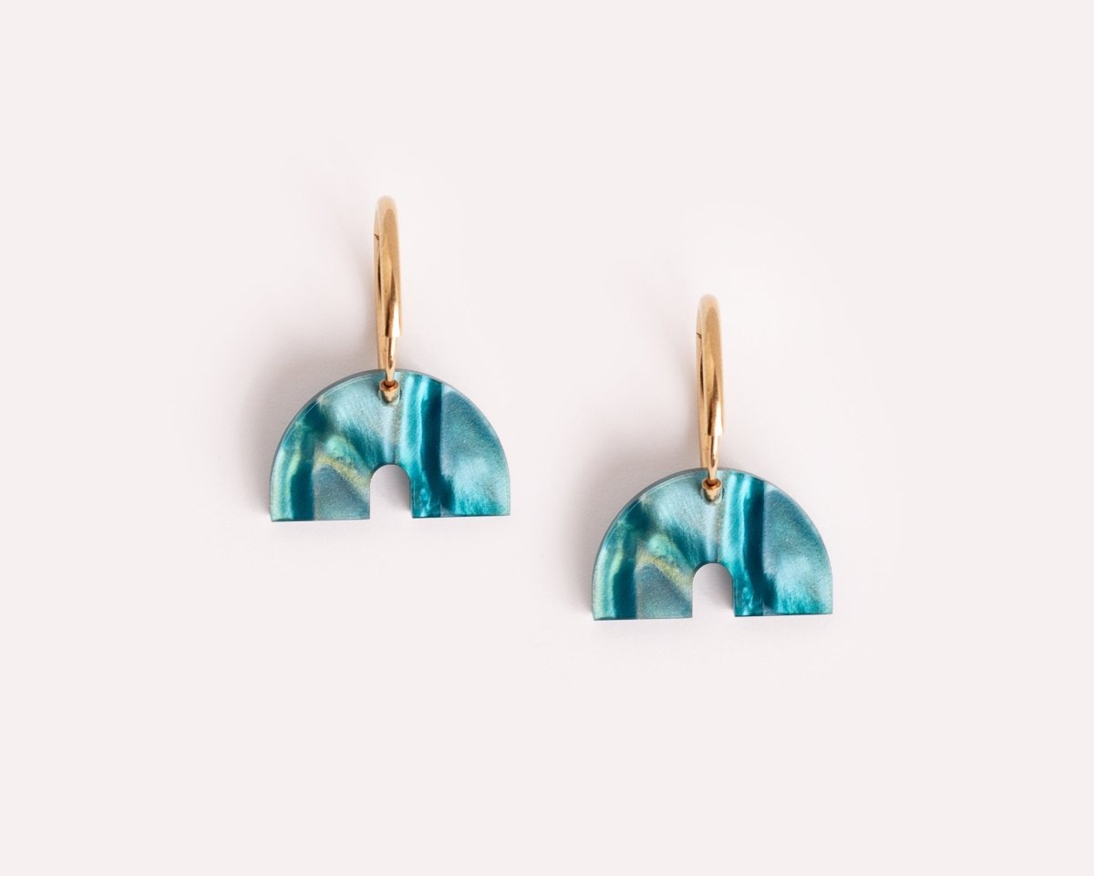 acutecolor Große Bögen Hoops in Aqua 'Pool' Perlmutt