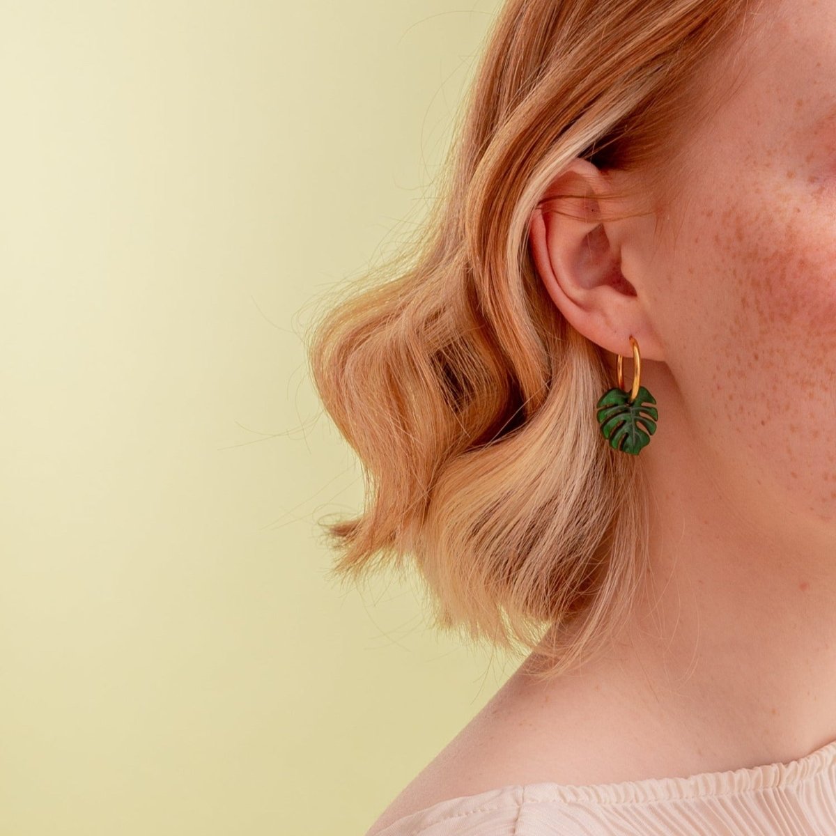 acutecolor Grüne Monstera Blätter Ohrringe