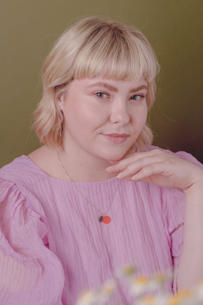 acutecolor Kette mit Orange und Blatt Anhänger