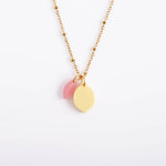 acutecolor Kette mit Pastellfarbener Zitrone und Blatt Anhänger