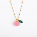 acutecolor Kette mit Pfirsich und Blatt Anhänger