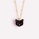 acutecolor Kette mit schwarzem Katzen Anhänger