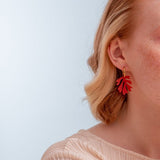 acutecolor Korallen Hoop Ohrringe in Feuerrot