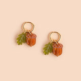 acutecolor Ohrring Set mit Eicheln und grünen Blättern