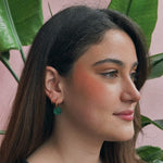 acutecolor Pebble in Smaragdgrün Perlmutt mit Edelstahl Hoops