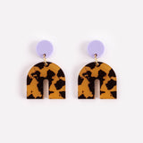 Colorbock 'Arch' arch stud earrings in leopard + lilac