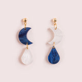 Midnight earrings in sapphire blue mother-of-pearl